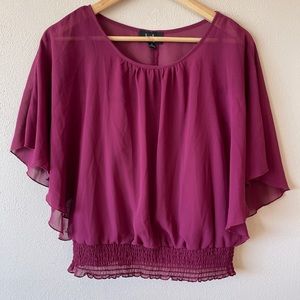 Maroon Flowy Blouse